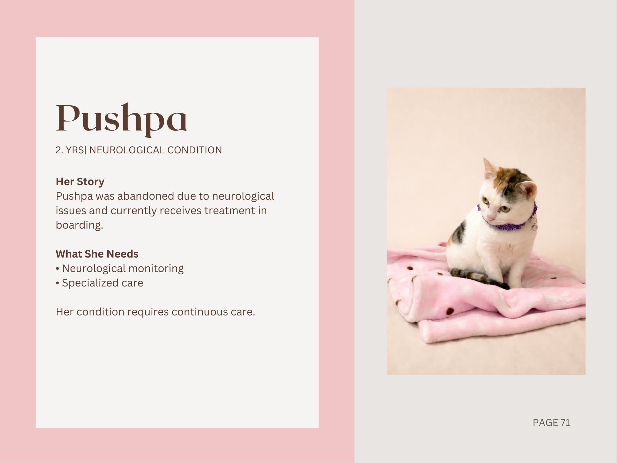 Pushpa — Neurological Condition
